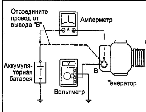 б) При отсутствии тестера подключите вольтметр к цепи следующим образом: